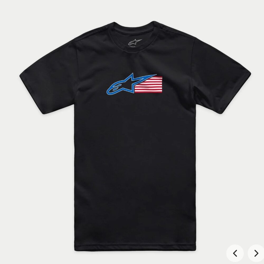 New Alpinestars Racing USA Black Tee - Large